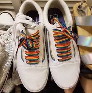 white vans rainbow stripe